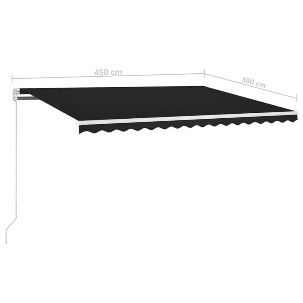 Automātiskā markīze ar LED/vēja sensoru, antracīta, 450x300cm