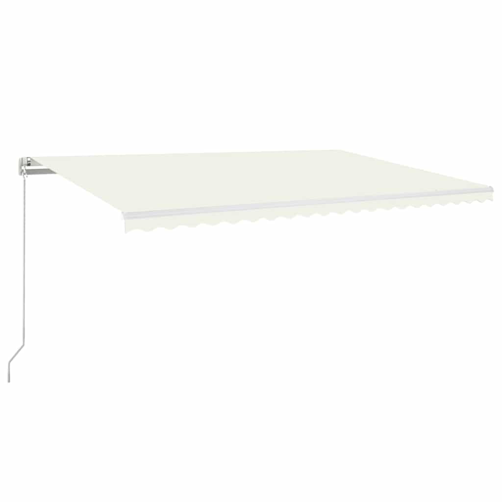 Manual Retractable Awning with LED, Cream, 500x300cm