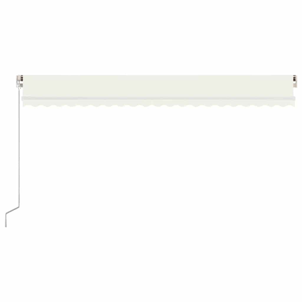 Rankiniu būdu ištraukiama markizė su LED, kreminė, 500x300cm