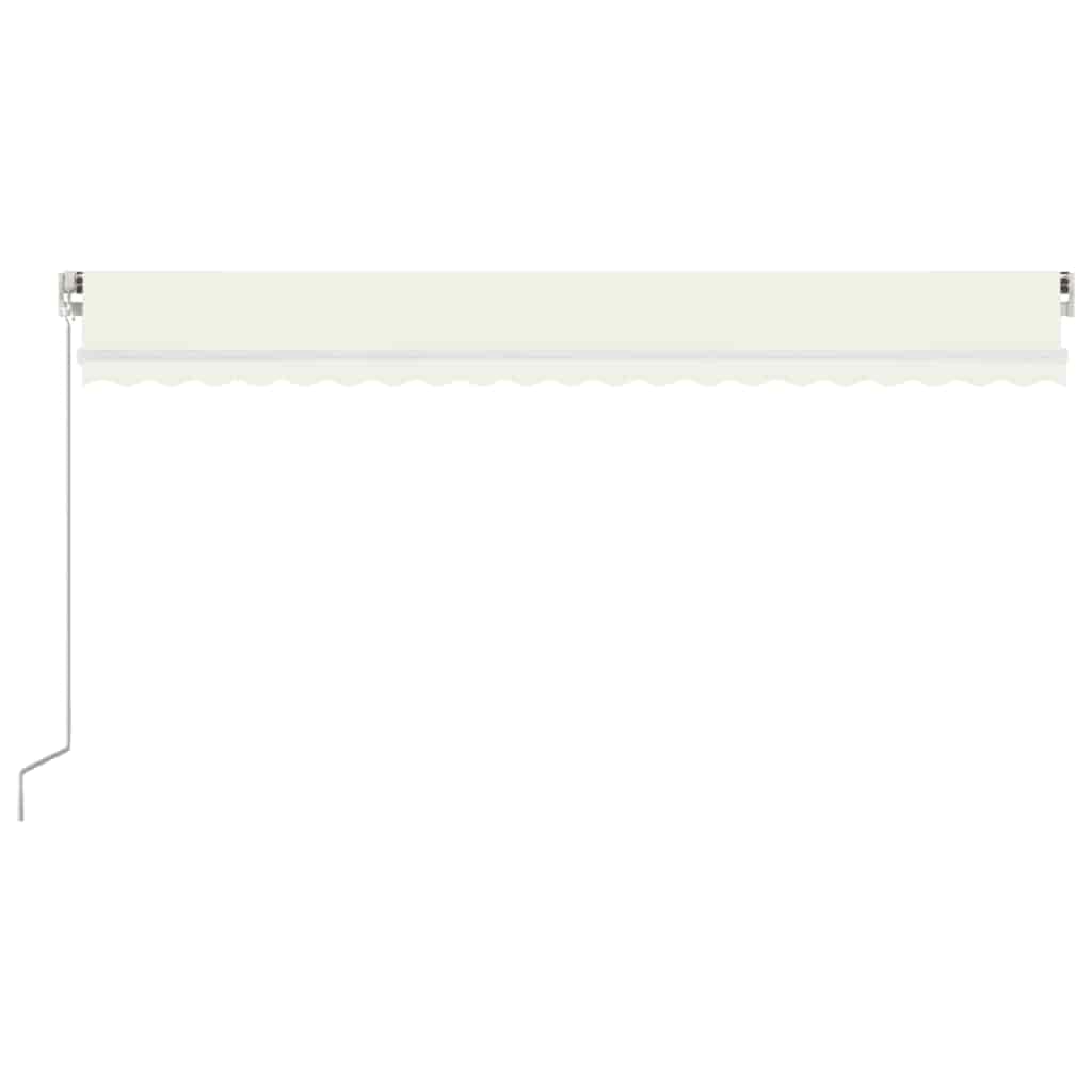 Manual Retractable Awning with LED, Cream, 500x300cm