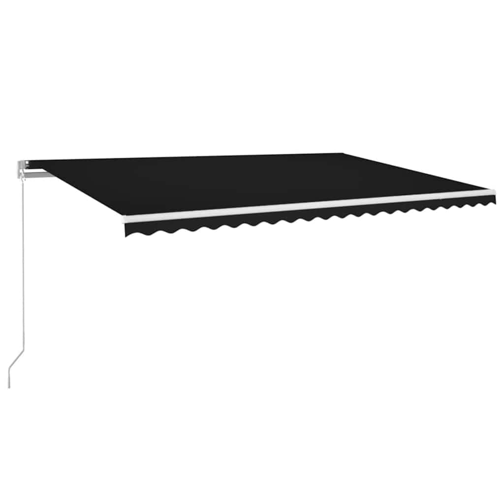 Rankiniu būdu ištraukiama markizė su LED, antracito, 500x300cm