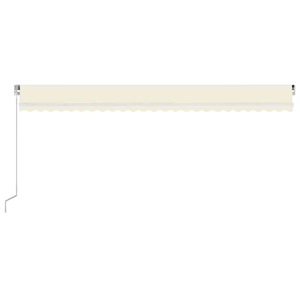 Manuāli izvelkama nojume ar LED apgaismojumu, krēmkrāsas, 600x300cm