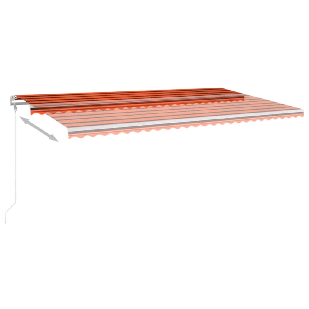 Automatinė ištraukiama markizė, 600x300 cm, oranžinė ir ruda