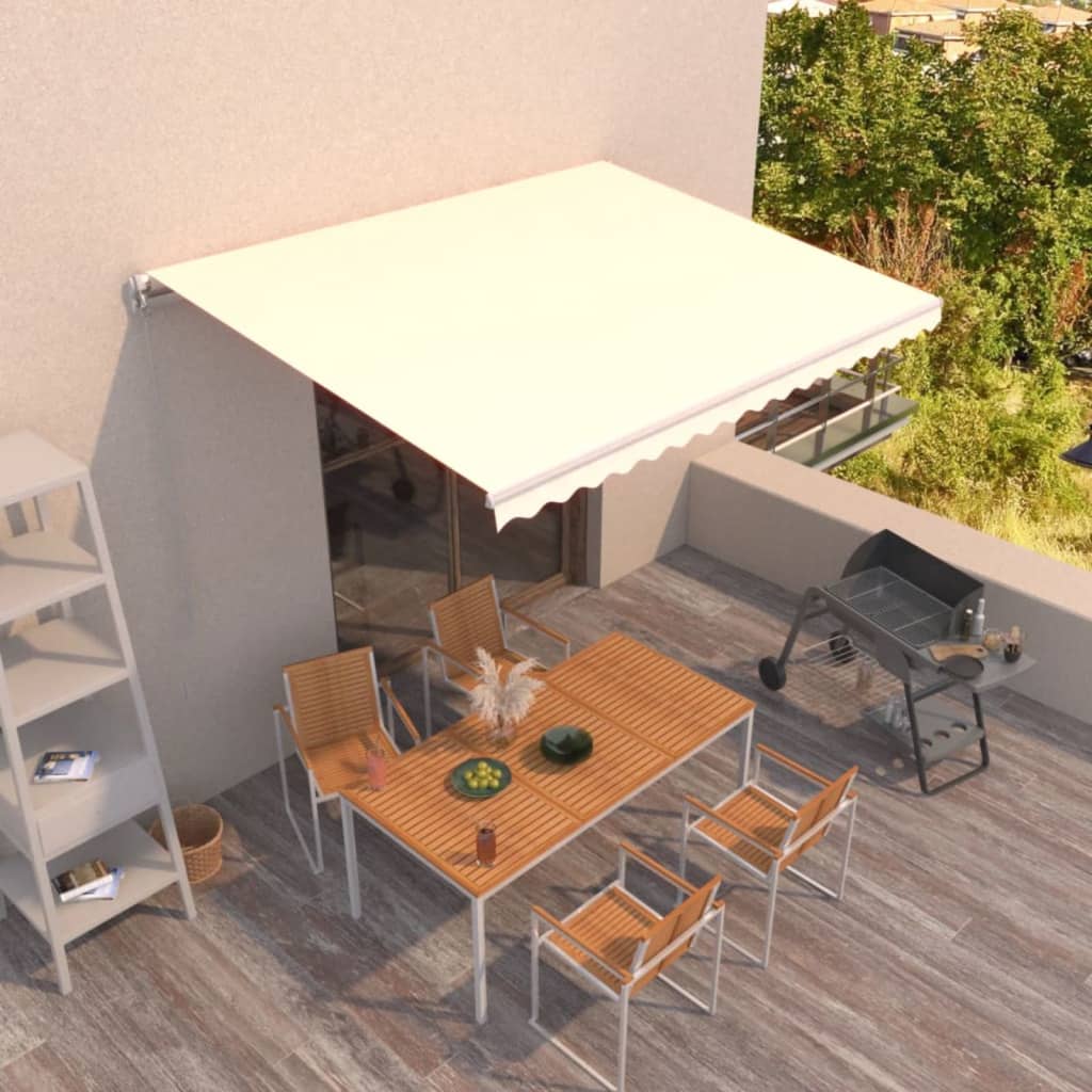 Manual retractable awning, cream, 400x350cm