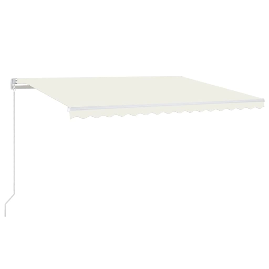 Manual Retractable Awning with LED, Cream, 400x350cm