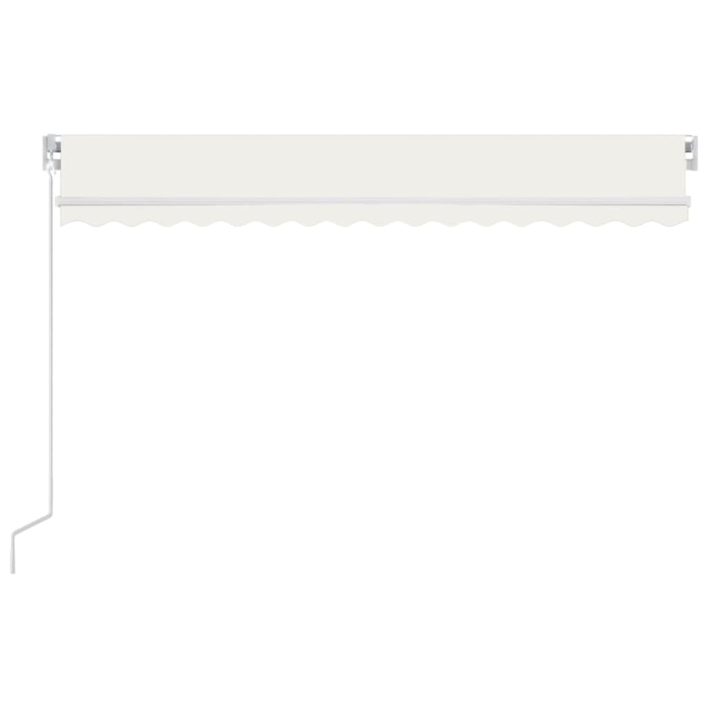 Manuāli izvelkams marķīzs ar LED, krēmkrāsas, 400x350 cm