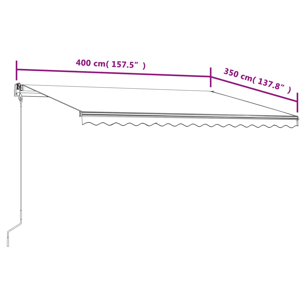 Automatic retractable awning, anthracite, 400x350cm