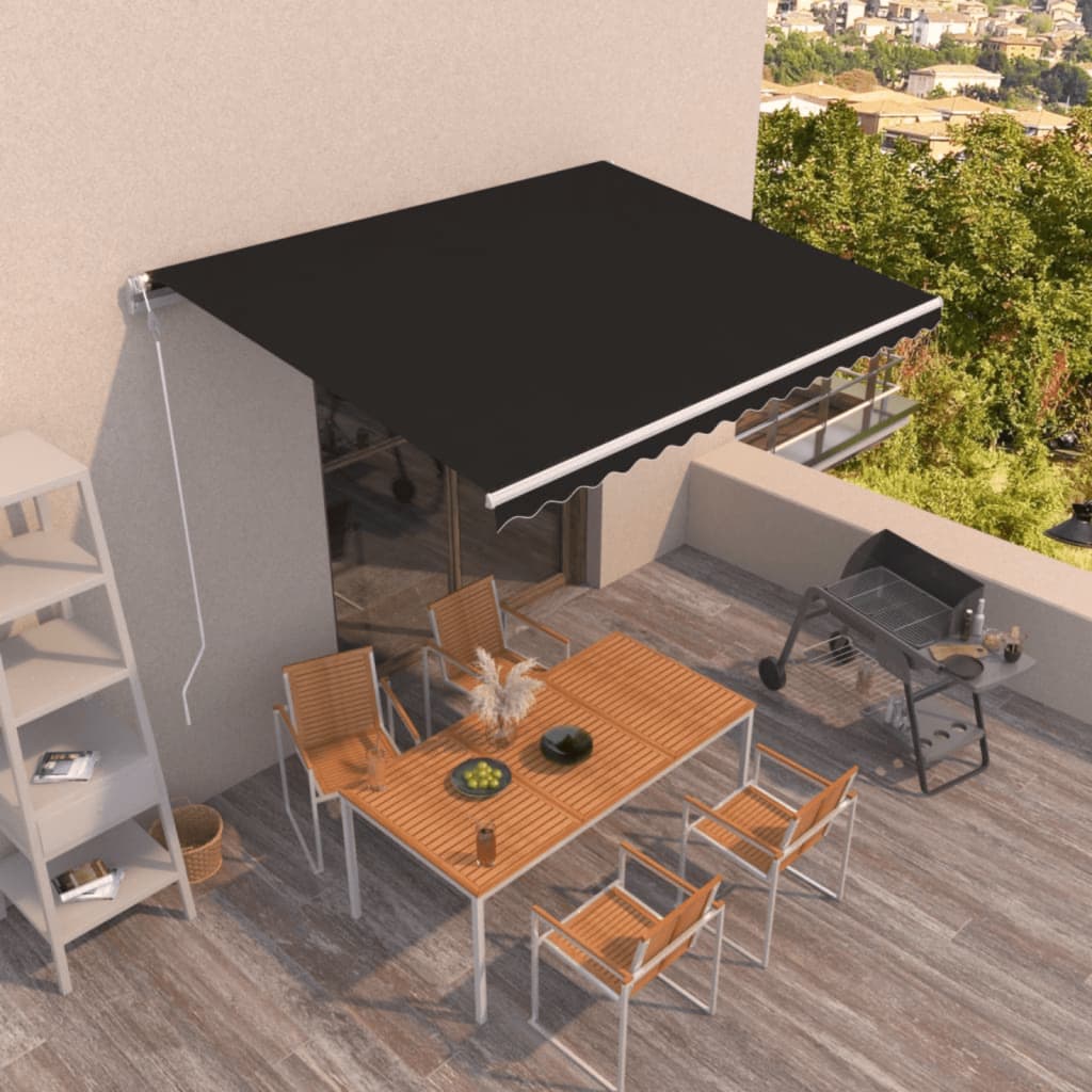 Automatic retractable awning, anthracite, 400x350cm