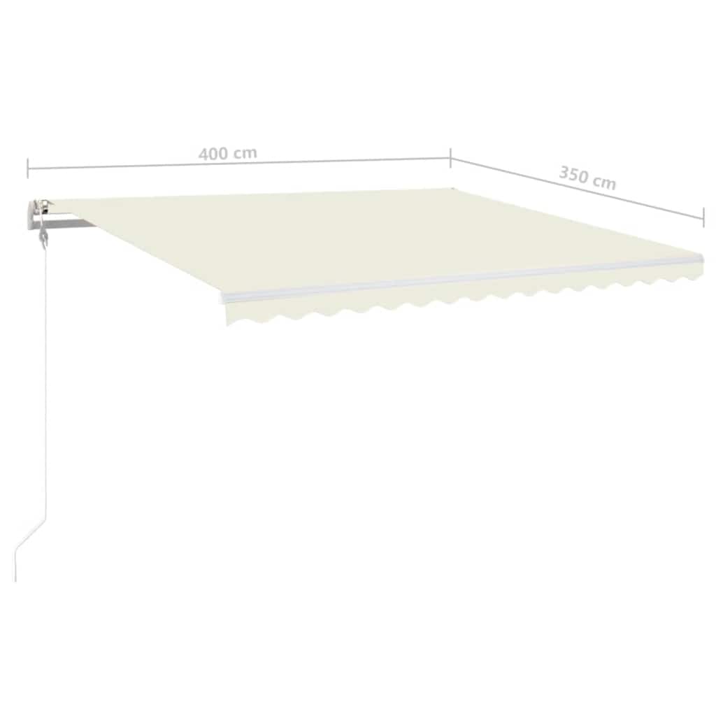Automātiskā markīze ar LED/vēja sensoru, krēmkrāsas, 400x350cm