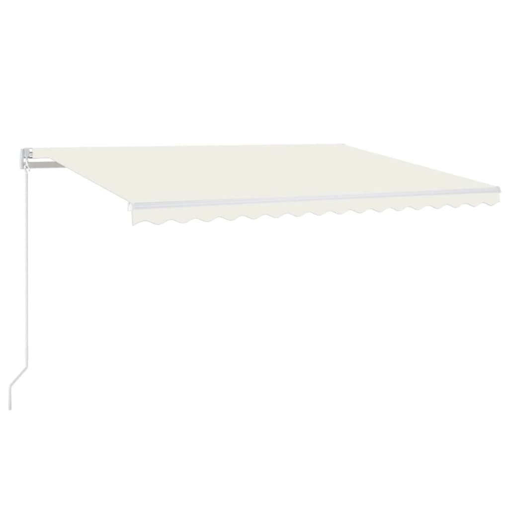 Manual Retractable Awning with LED, Cream, 450x350cm