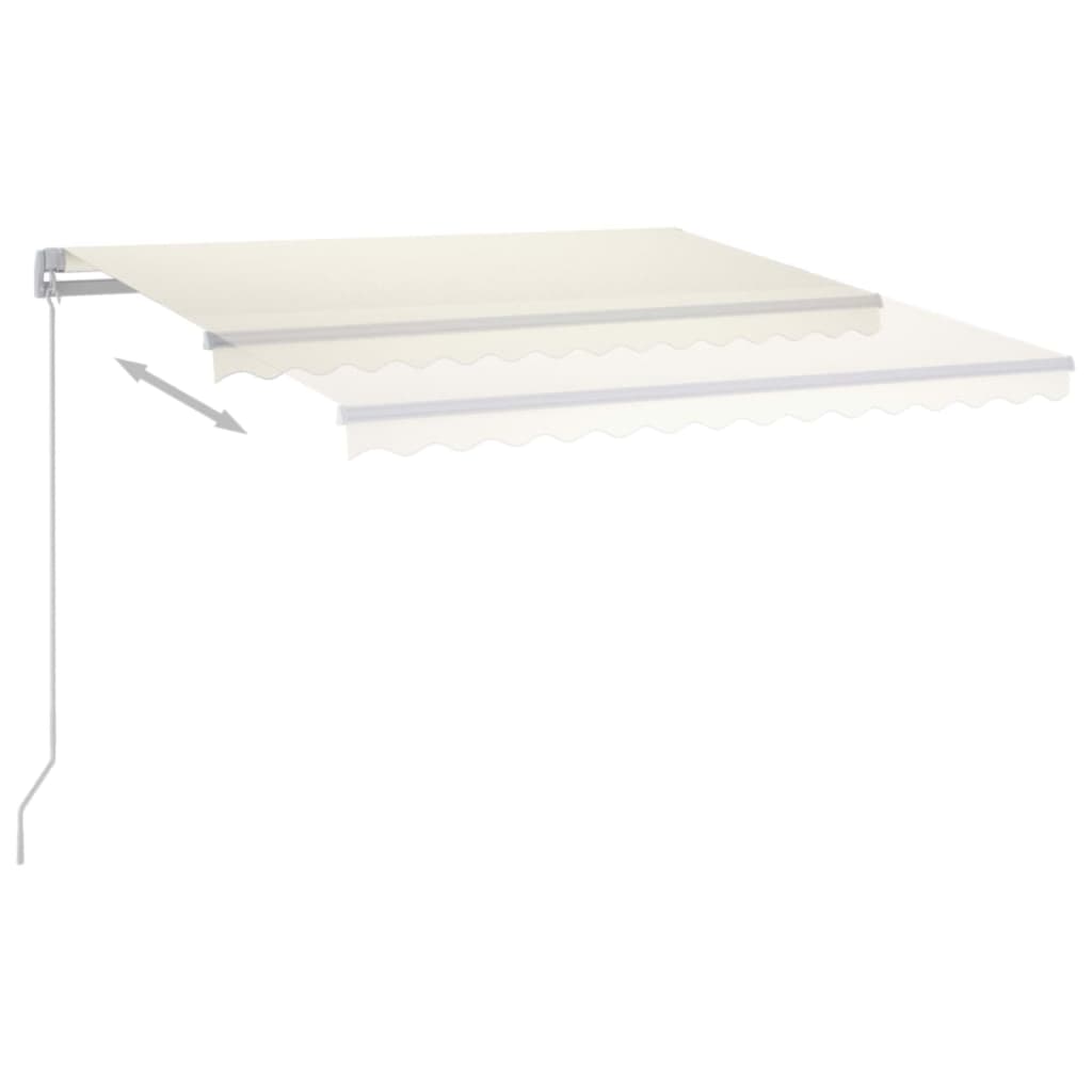 Manual Retractable Awning with LED, Cream, 450x350cm