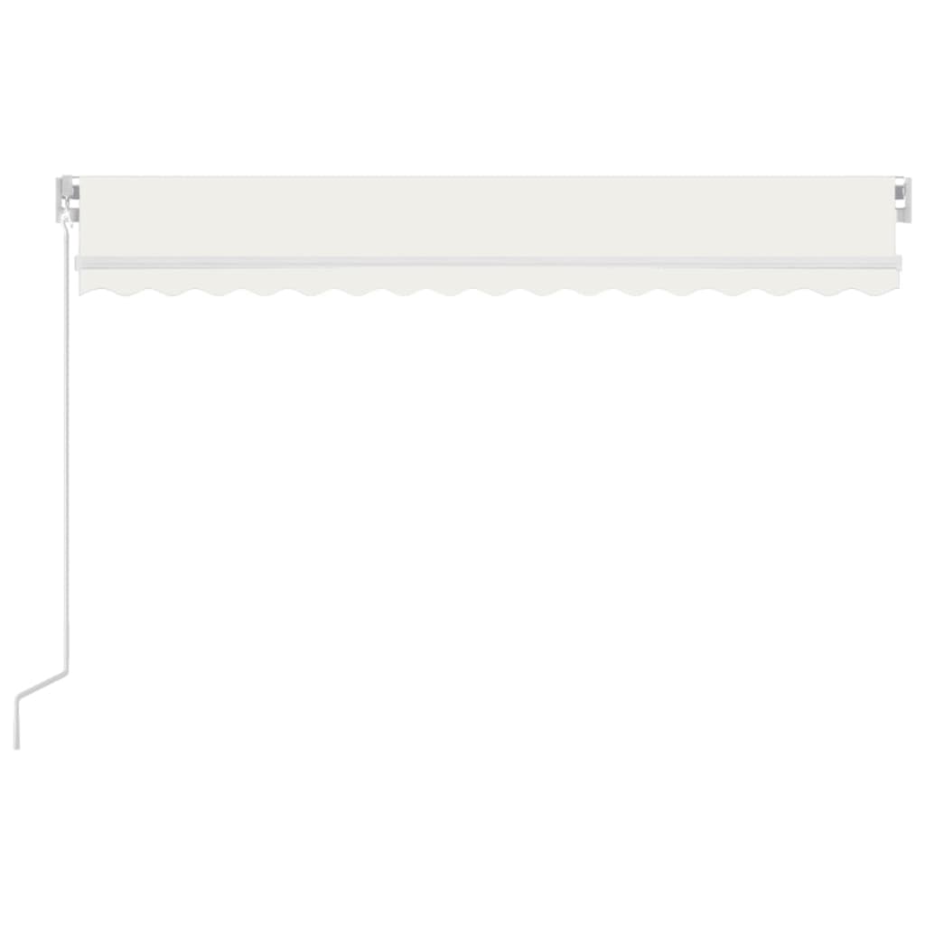 Manual Retractable Awning with LED, Cream, 450x350cm