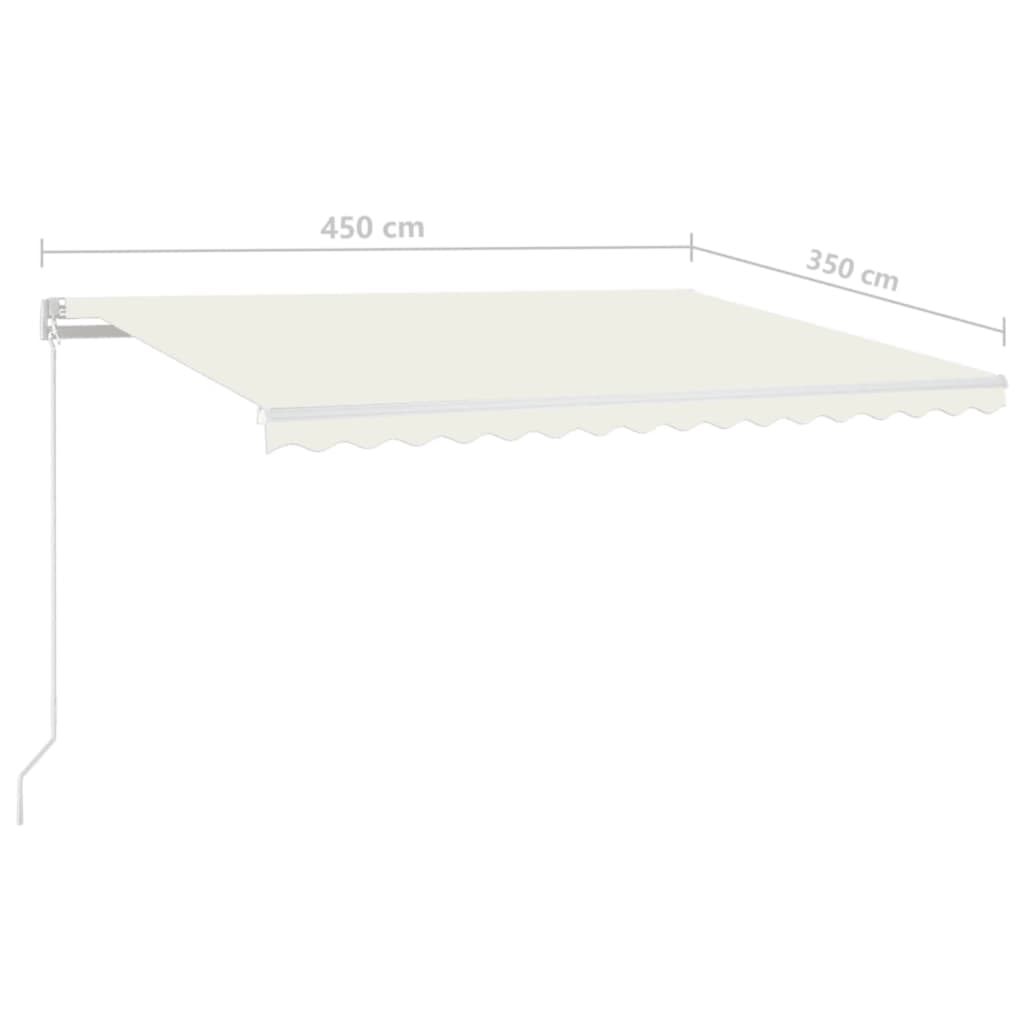 Manual Retractable Awning with LED, Cream, 450x350cm