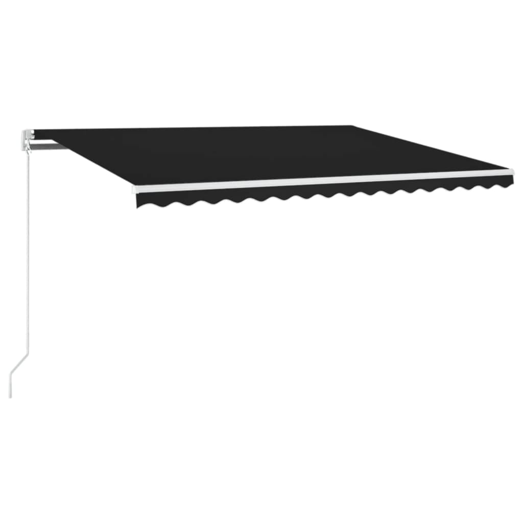 Manuāli izvelkama nojume ar LED, antracītā krāsā, 450x350cm