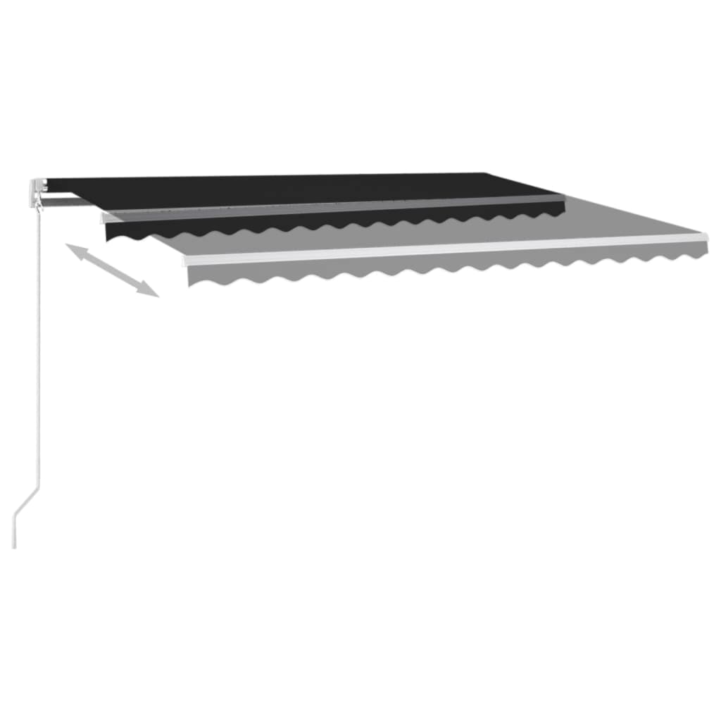 Manuāli izvelkama nojume ar LED, antracītā krāsā, 450x350cm