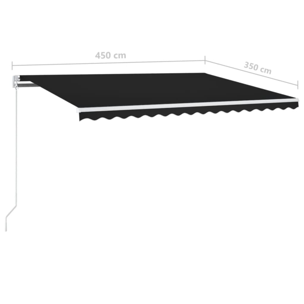 Manuāli izvelkama nojume ar LED, antracītā krāsā, 450x350cm