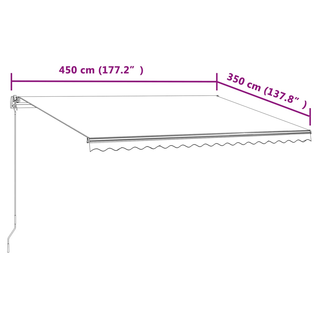 Automatinė ištraukiama markizė, mėlyna ir balta, 450x350cm