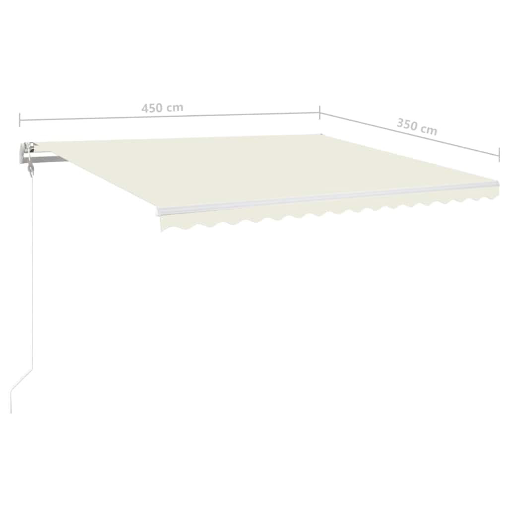 Automatinė markizė su LED/vėjo jutikliu, kreminė, 450x350cm