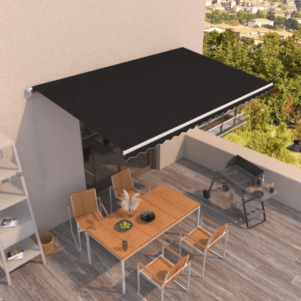 Automatic retractable awning, anthracite color, 500x350cm