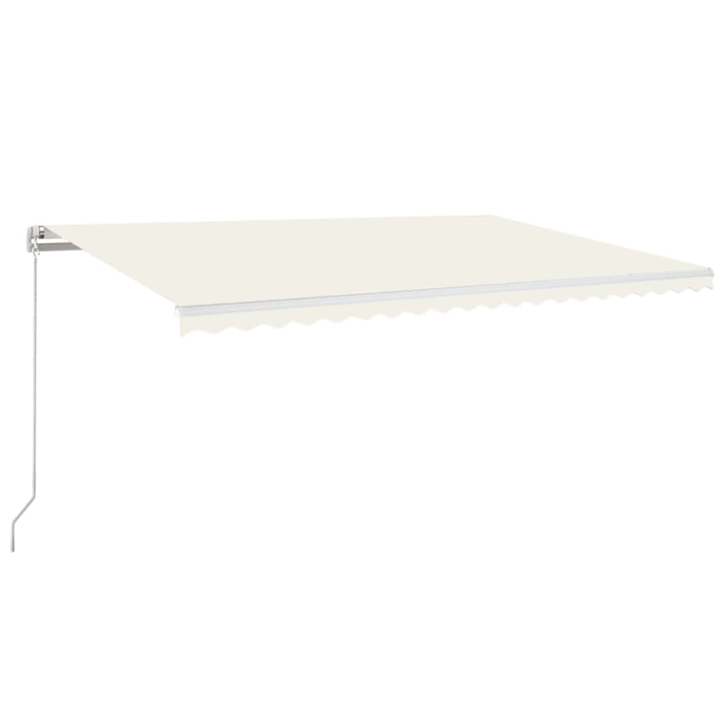 Rankiniu būdu ištraukiama markizė su LED, kreminė, 500x350cm