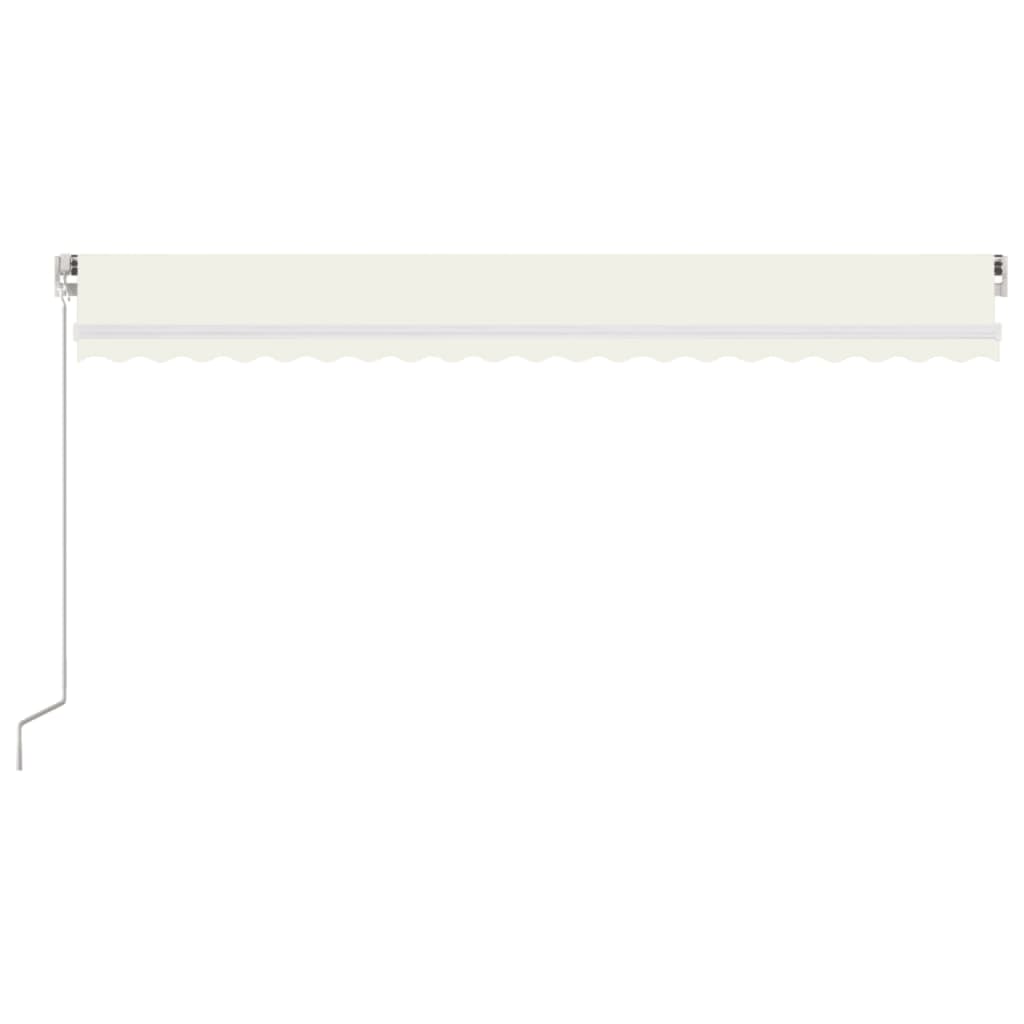 Rankiniu būdu ištraukiama markizė su LED, kreminė, 500x350cm