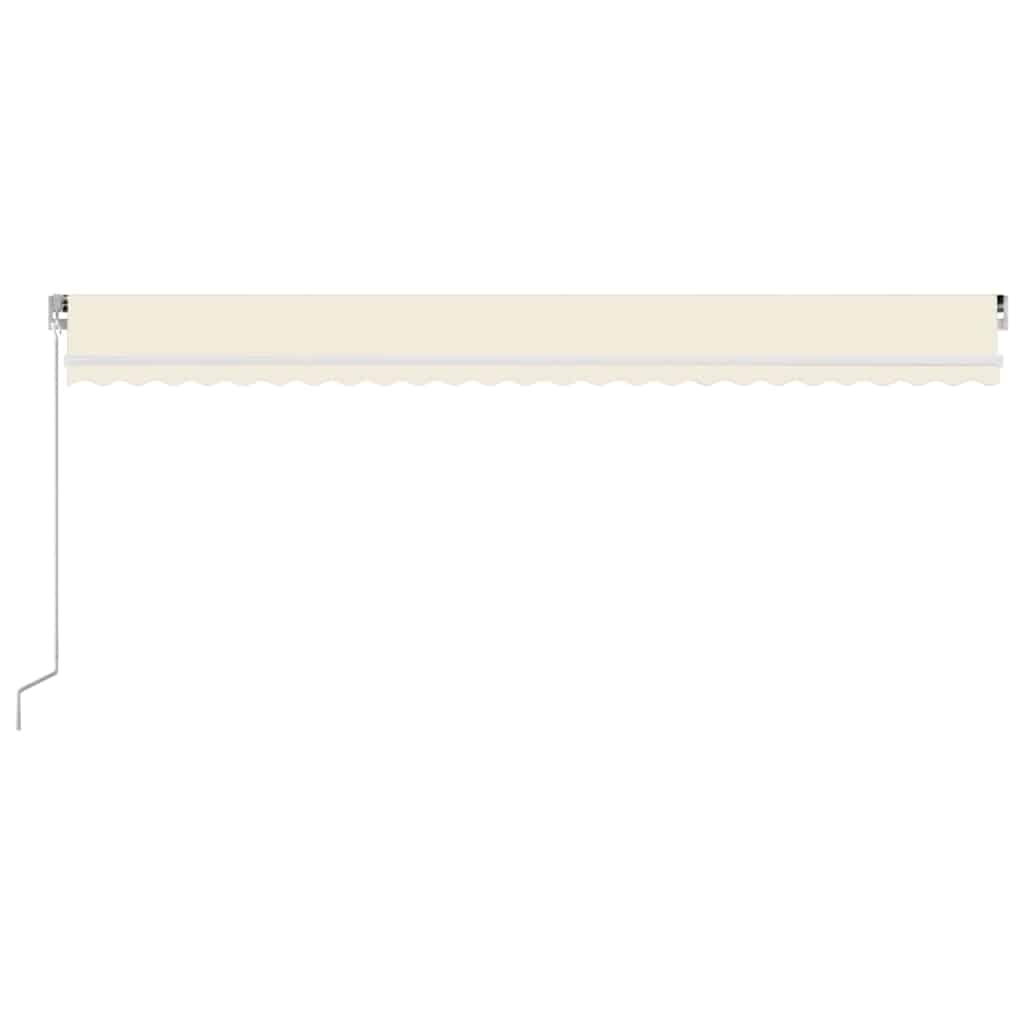 Rankiniu būdu ištraukiama markizė su LED, kreminė, 600x350cm