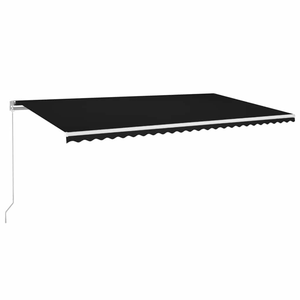 Rankiniu būdu ištraukiama markizė su LED, antracito, 600x350cm