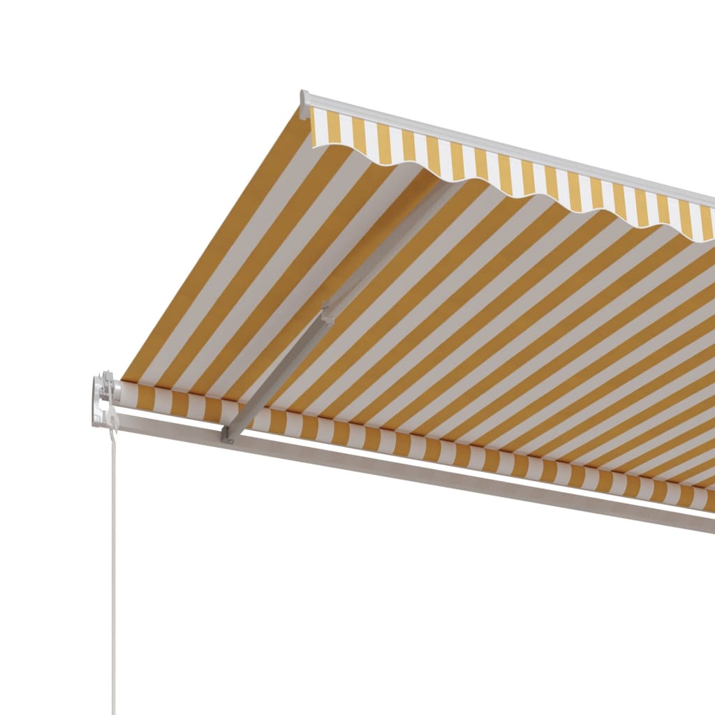 Automatinė ištraukiama markizė, geltona ir balta, 600x350cm