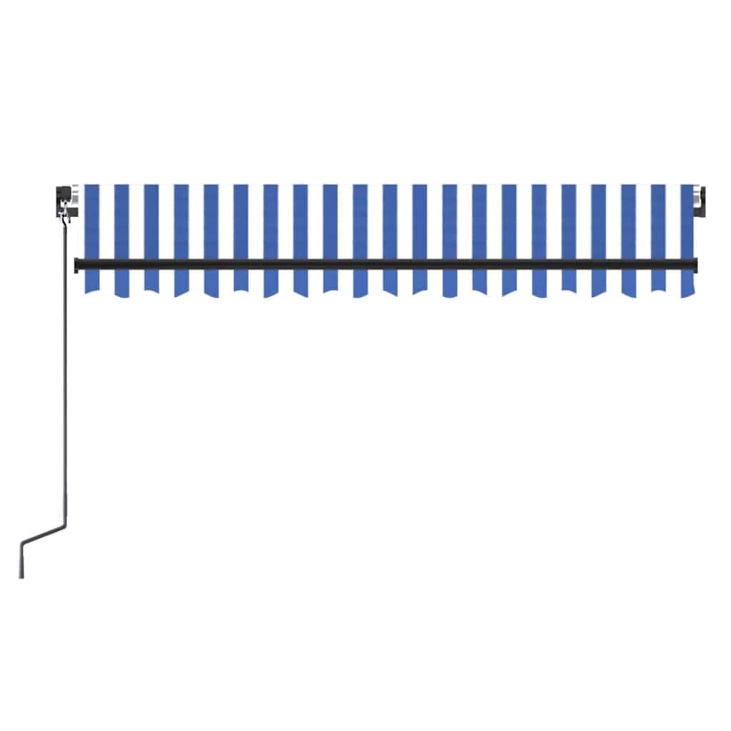 Manual Retractable Awning, blue and white, 350x250cm
