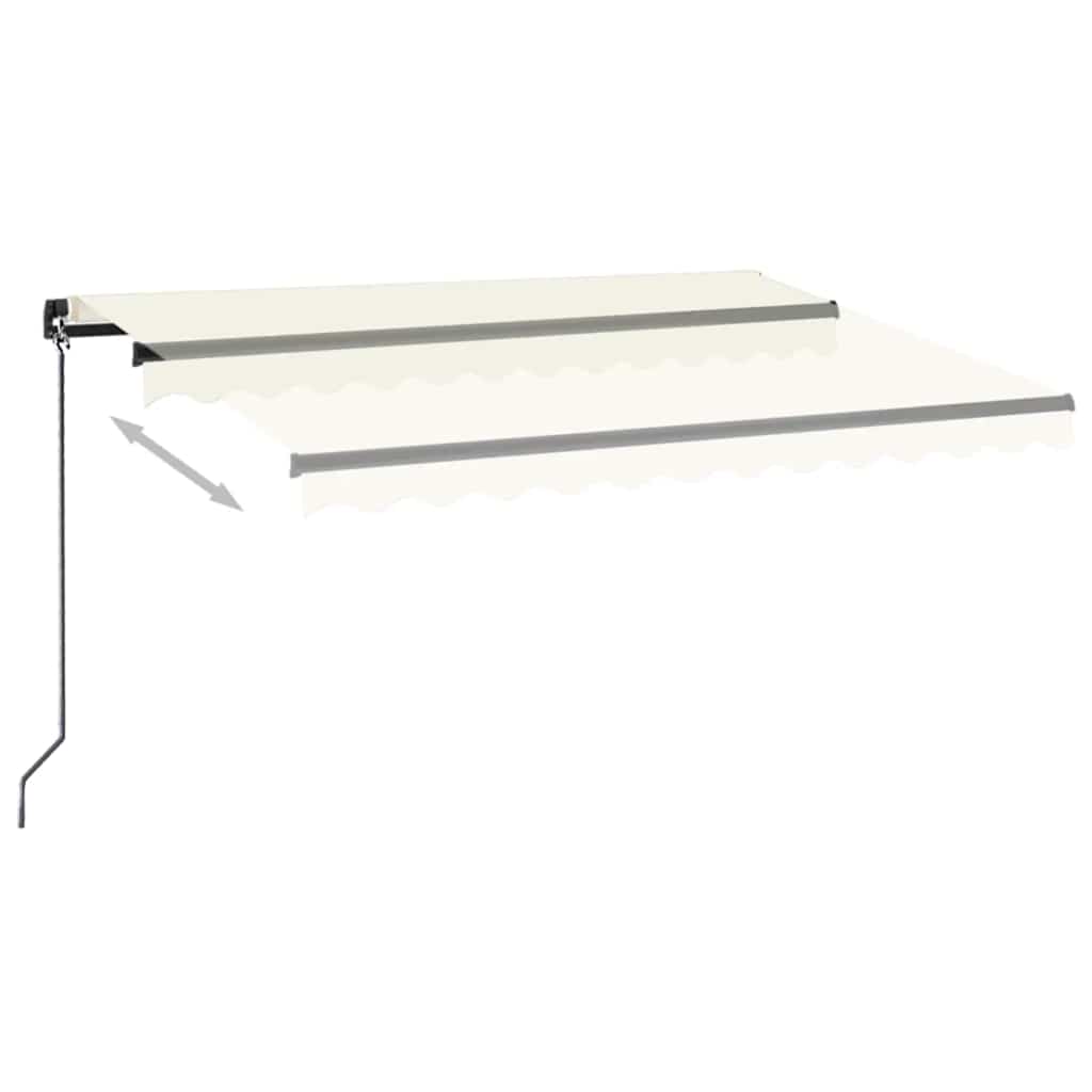 Rankiniu būdu ištraukiama markizė su LED, kreminė, 350x250cm