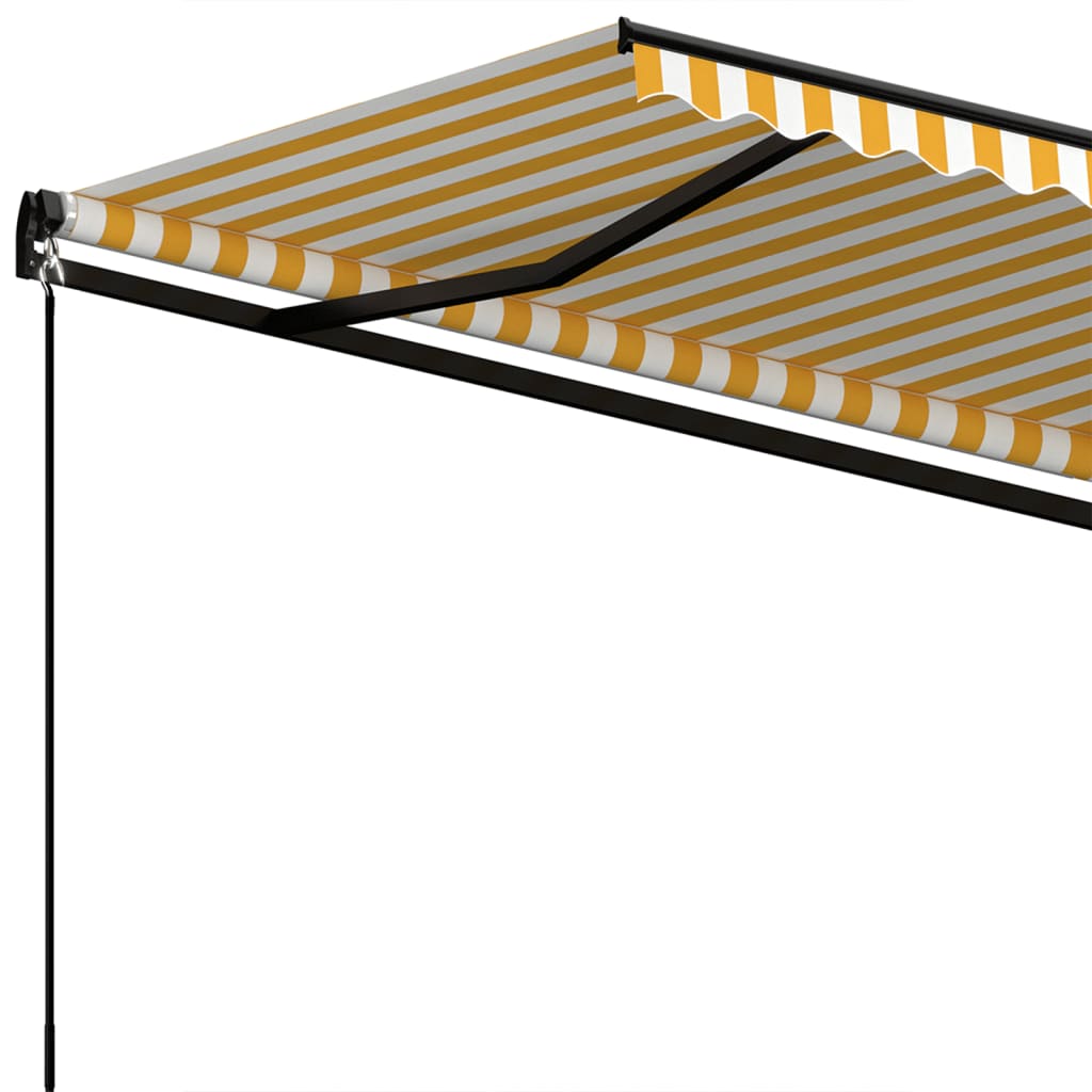 Automatinė ištraukiama markizė, geltona/balta, 350x250cm