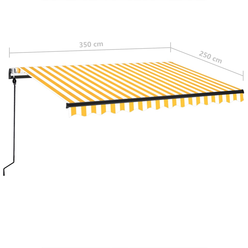 Automatinė ištraukiama markizė, geltona/balta, 350x250cm