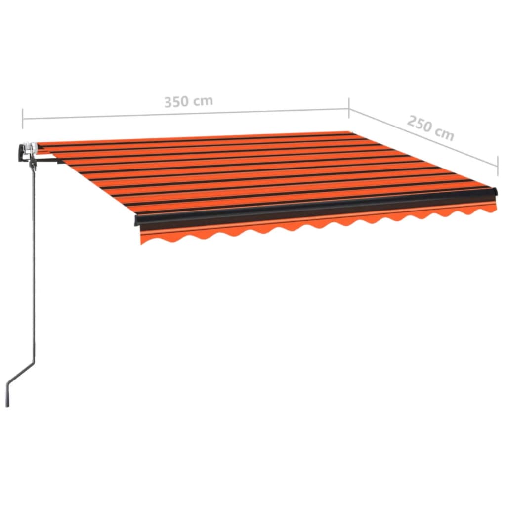 Automatinė ištraukiama markizė, 350x250 cm, oranžinė ir ruda