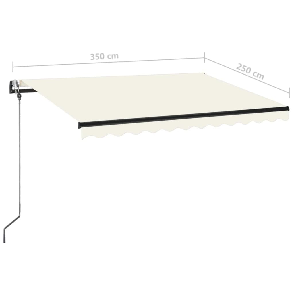 Automatinė markizė su LED/vėjo jutikliu, kreminė, 350x250cm