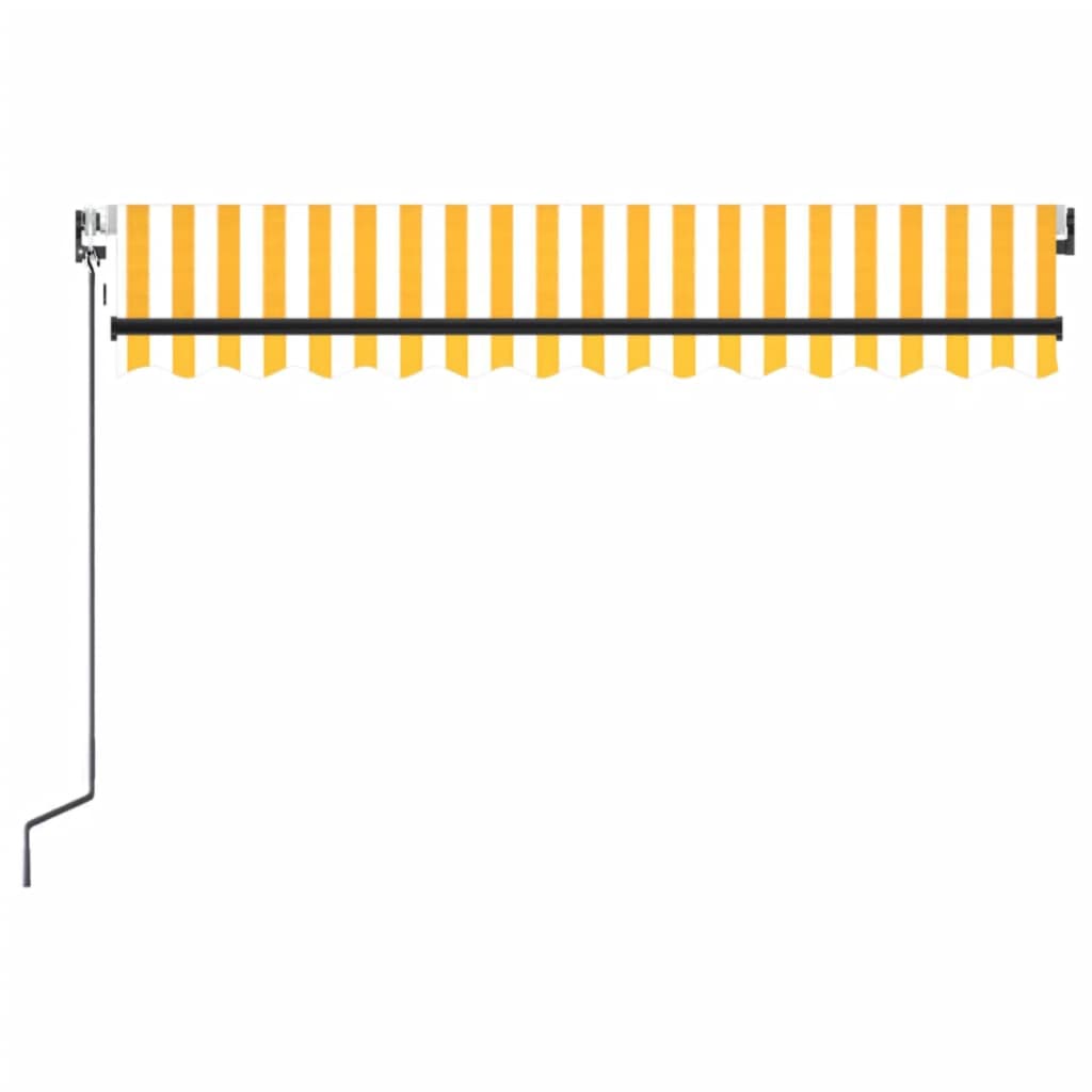 Awning with LED/wind sensor, yellow/white, 350x250cm