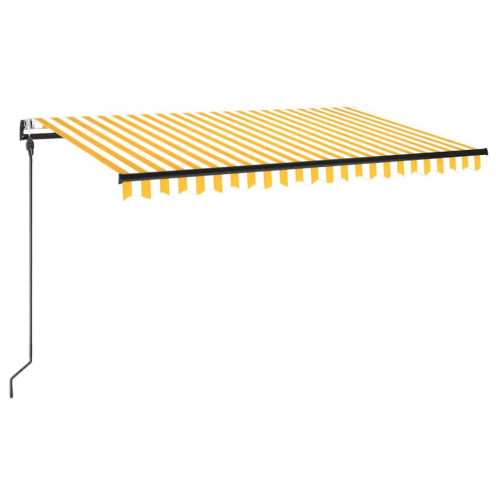 Automatic retractable awning, yellow and white, 450x300cm