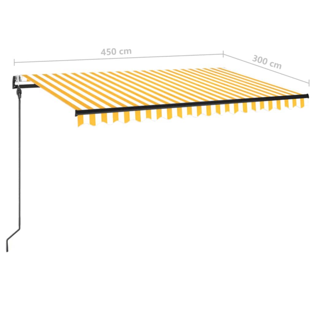 Automatinė ištraukiama markizė, geltona ir balta, 450x300cm