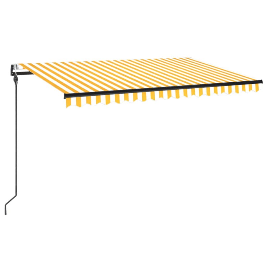 Awning with LED/wind sensor, yellow/white, 450x300cm