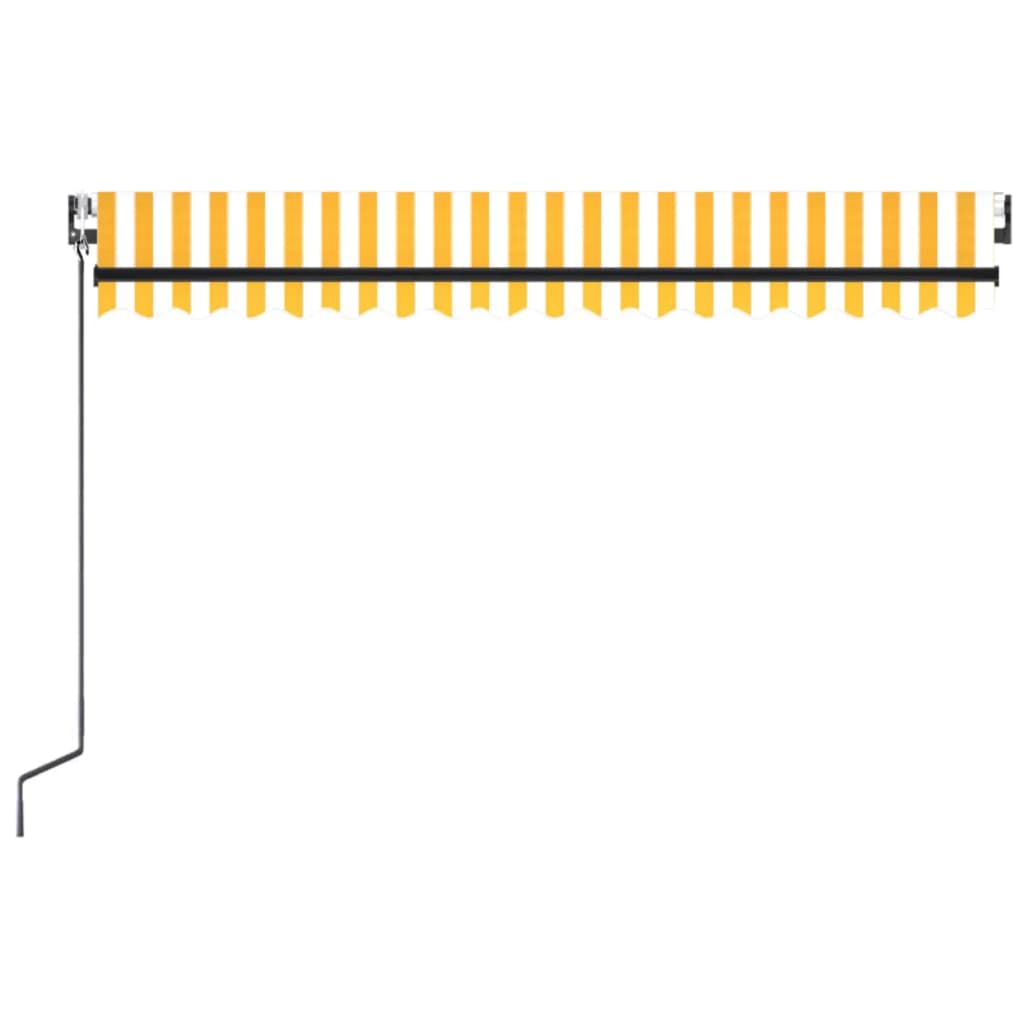 Awning with LED/wind sensor, yellow/white, 450x300cm