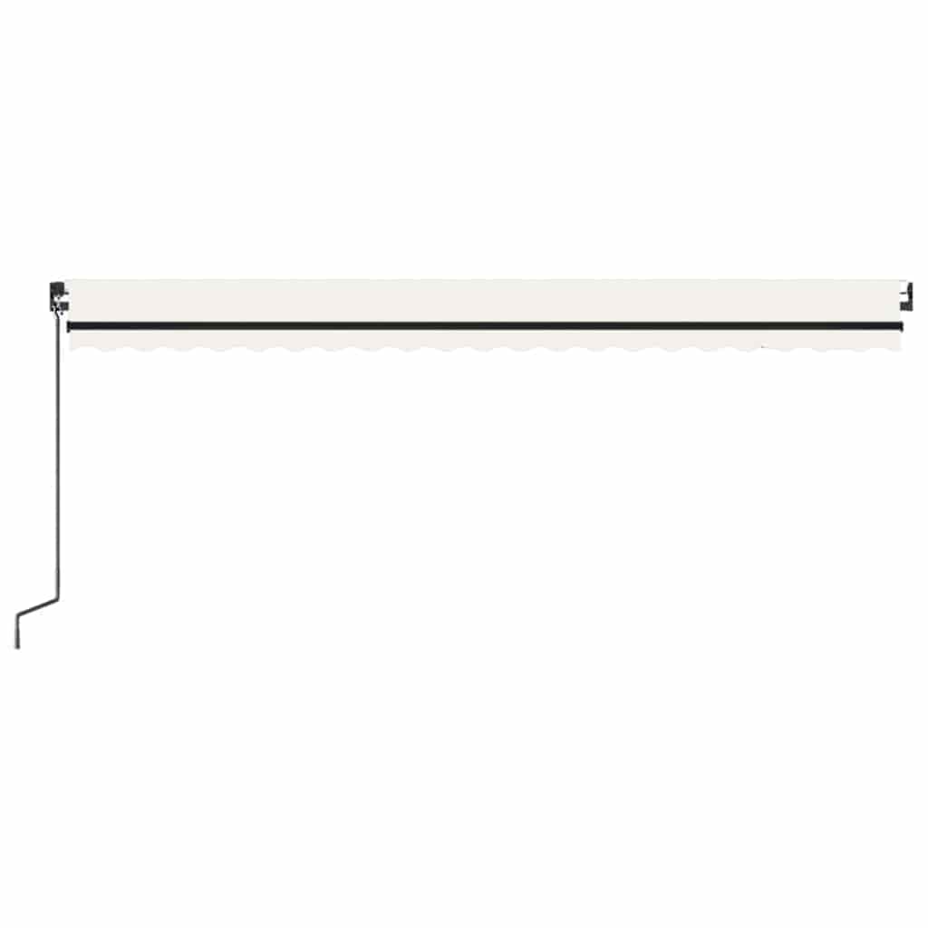 Rankiniu būdu ištraukiama markizė su LED, kreminė, 500x300cm