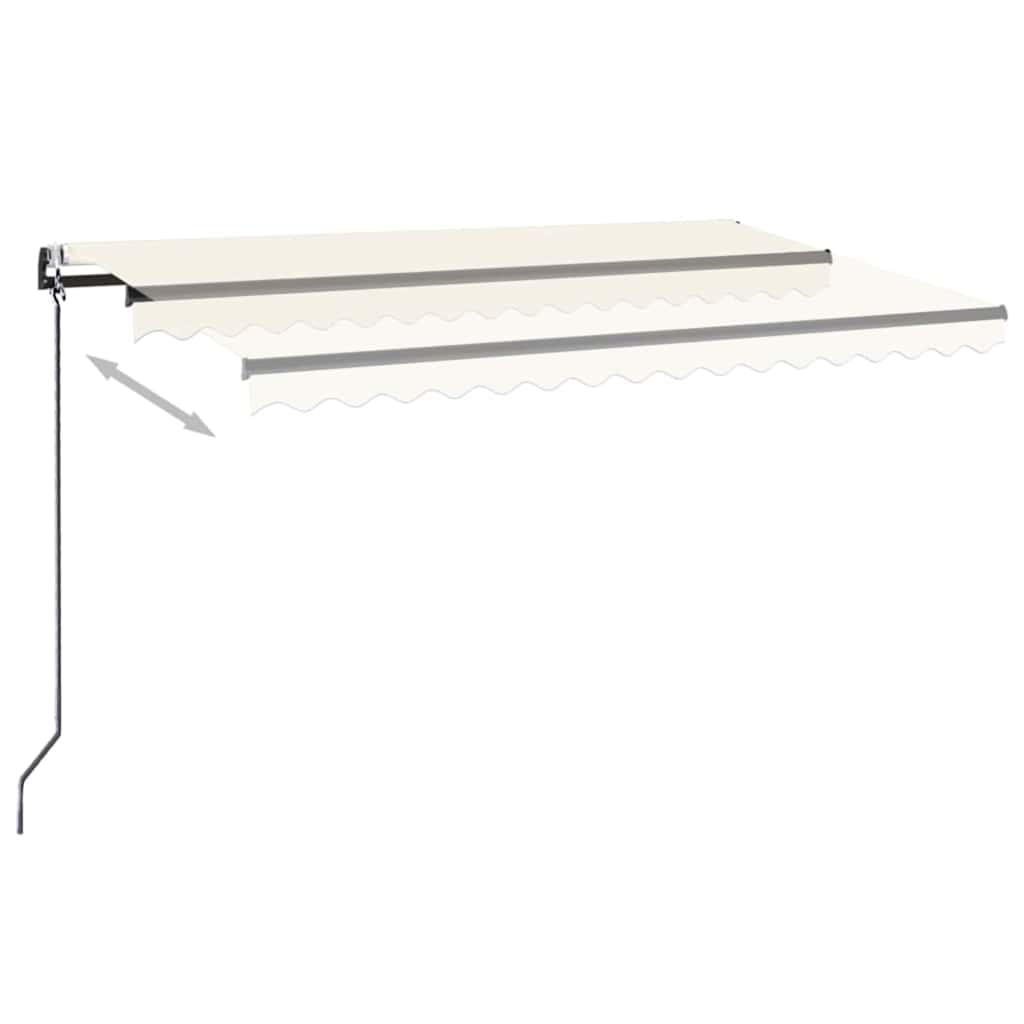 Elektrinė markizė su LED ir jutikliu 4 x 3,5 m Kreminė