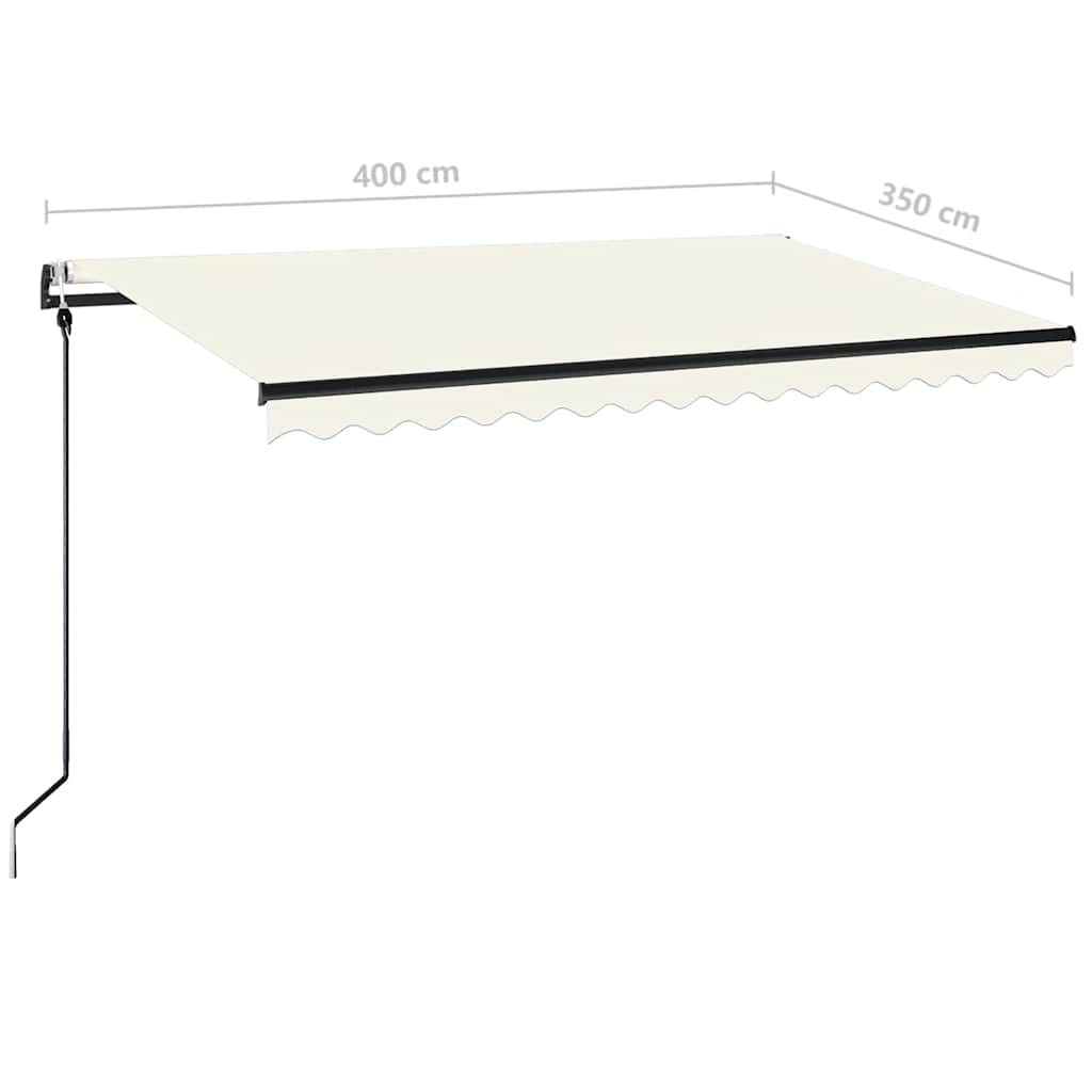 Elektrinė markizė su LED ir jutikliu 4 x 3,5 m Kreminė