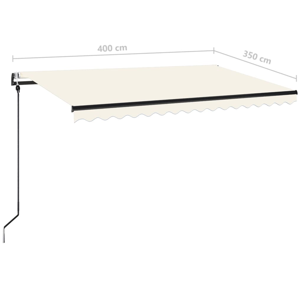 Automatinė markizė su LED/vėjo jutikliu, kreminė, 400x350cm