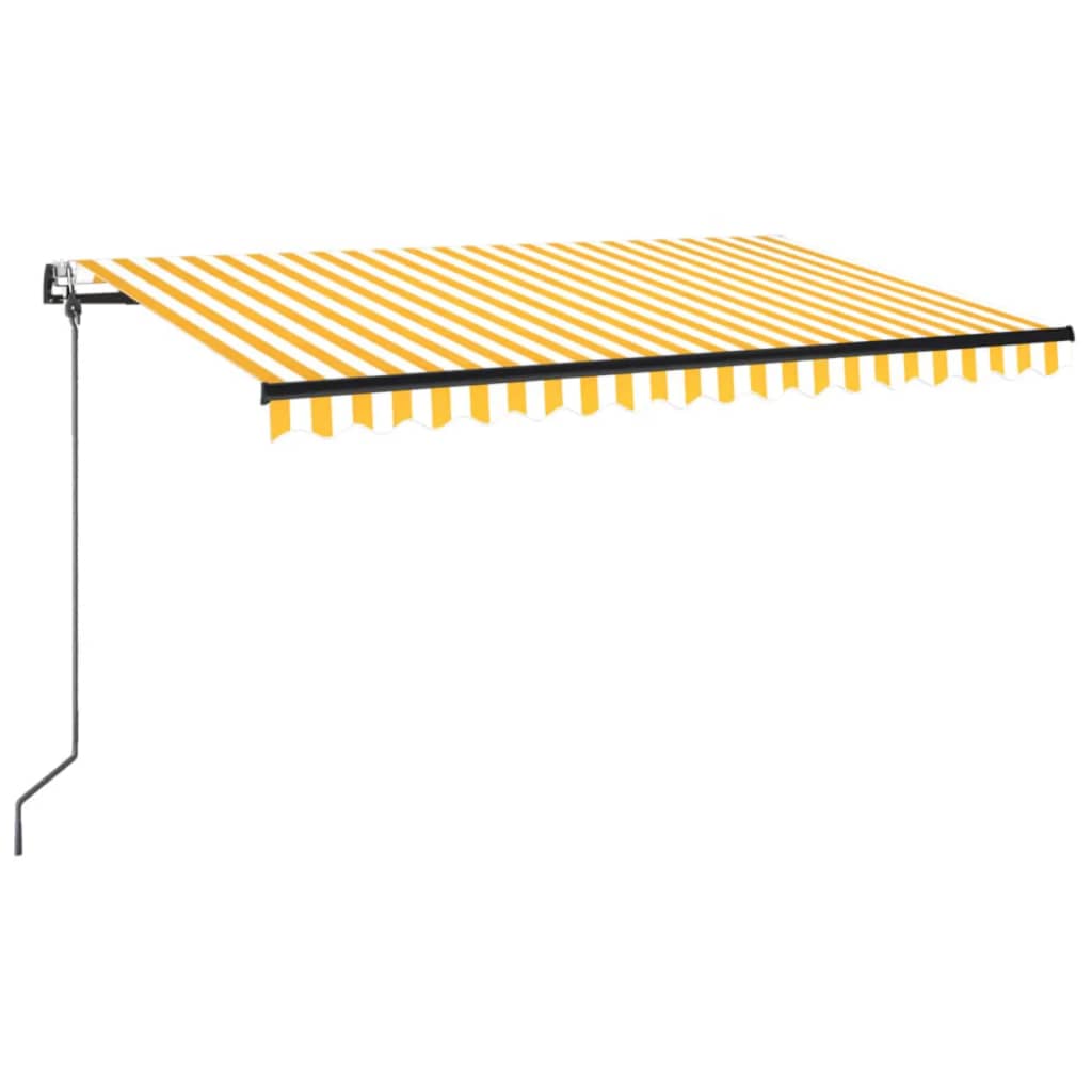 Awning with LED/wind sensor, yellow/white, 400x350cm