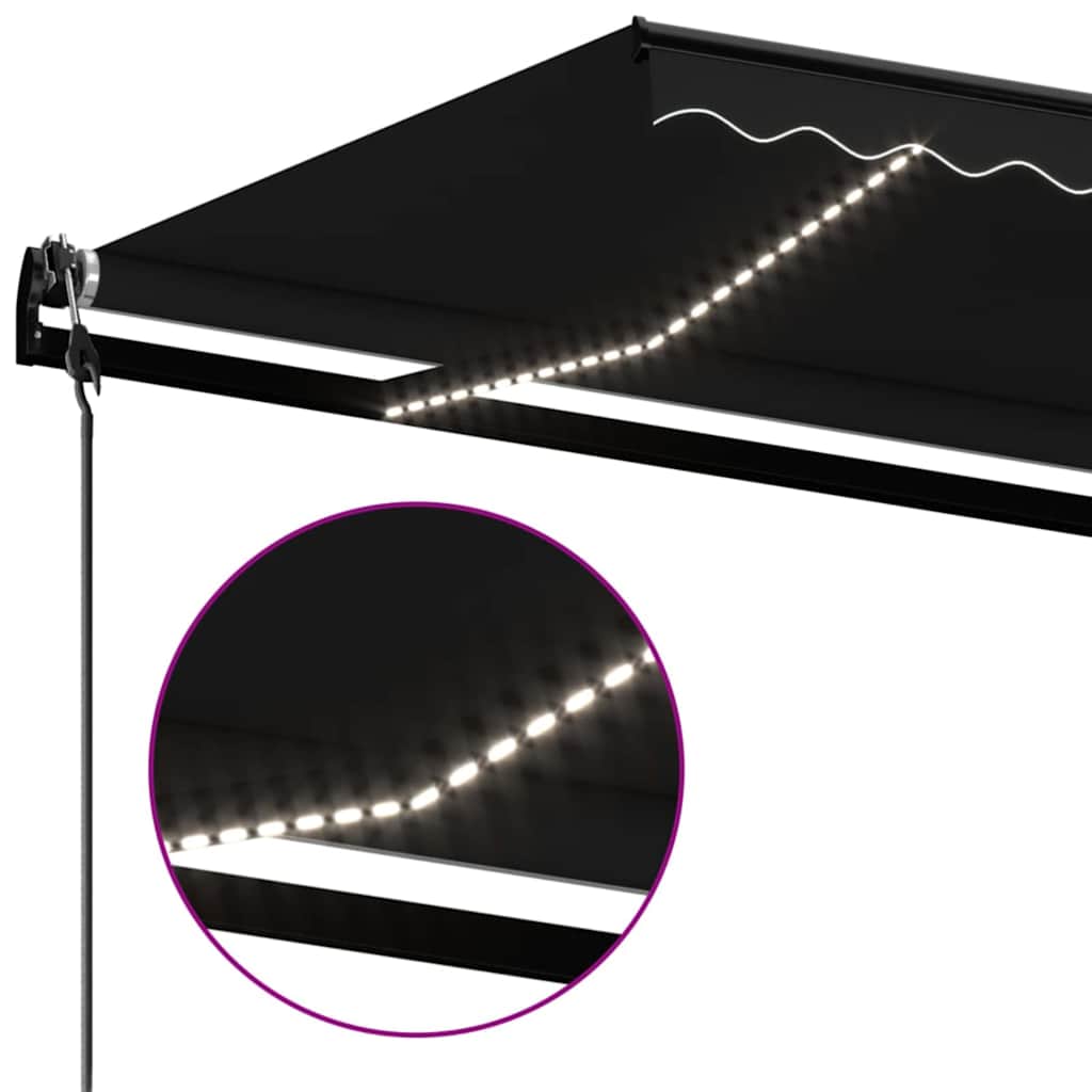 Elektrinė markizė su LED ir jutikliu 4 x 3,5 m Antracito