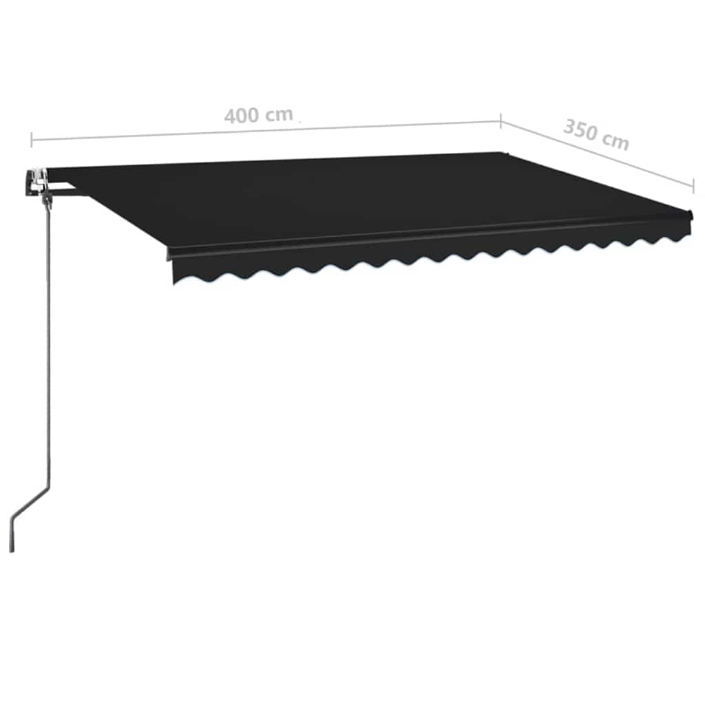 Elektrinė markizė su LED ir jutikliu 4 x 3,5 m Antracito