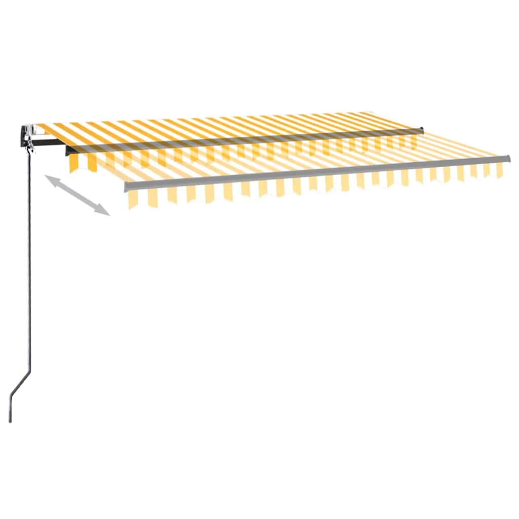 Automatinė ištraukiama markizė, geltona ir balta, 450x350cm