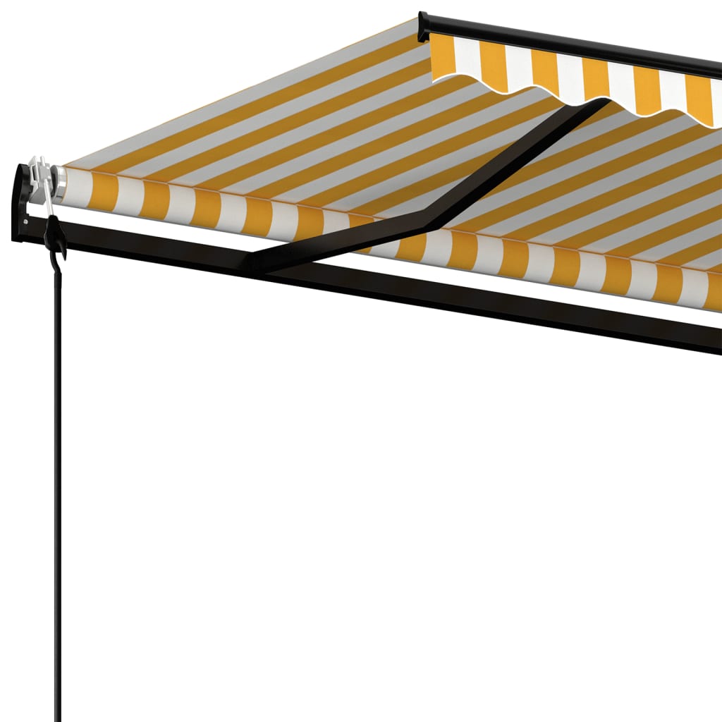 Automatinė ištraukiama markizė, geltona ir balta, 450x350cm