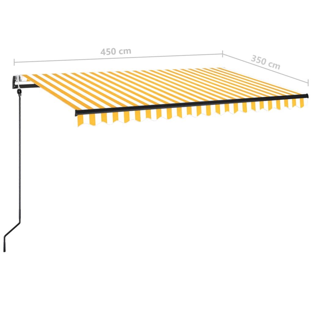 Automatinė ištraukiama markizė, geltona ir balta, 450x350cm