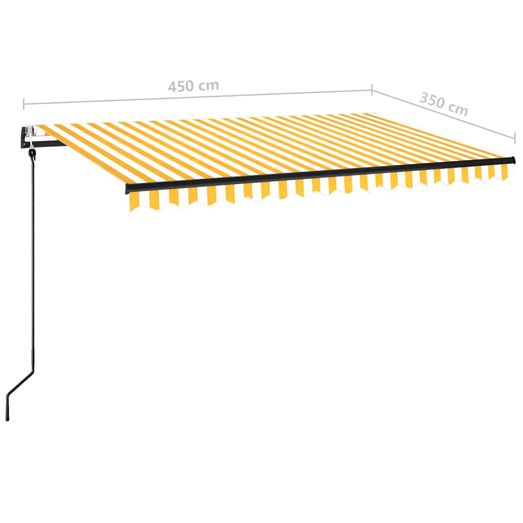Automatinė ištraukiama markizė, geltona ir balta, 450x350cm
